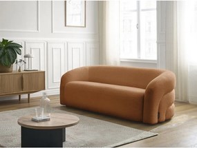 Pomarańczowa sofa z materiału bouclé 193 cm Elina – Bobochic Paris