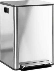 HOMCOM Kosz na śmieci z 2x30 l komorami, pokrywą Soft-Close, stal nierdzewna, srebrny | Aosom PL