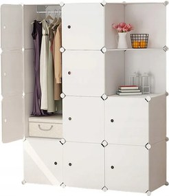 Biała Szafa Modułowa z 12 Półkami Duża Pojemność - Marka Timetrade