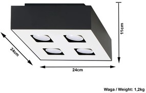 Nowoczesny plafon LED E776-Mons - czarny
