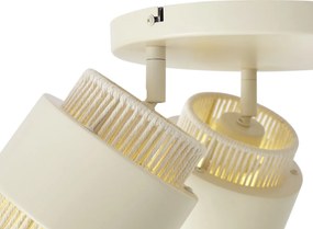 Nowoczesny reflektor sufitowy beżowy ze złotem, 3-punktowy, obrotowy i przechylny - Kora