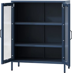 Niska witryna z metalu Modern Gina granatowa