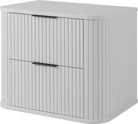 Szafka łazienkowa, matowa biel, czarny uchwyt, 41,5 x 60 x 51,7 cm