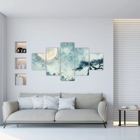 Obraz - Malowanie księżyca w pełni (125x70 cm)