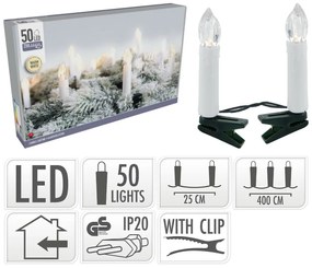 Lampki świetlne Genazzano ciepła biała, 50 LED