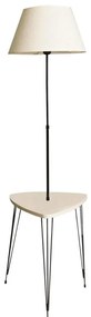Lampa podłogowa ze stolikiem 1xE27/40W/230V czarna/kremowa