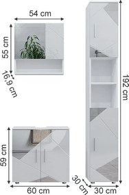 Zestaw mebli łazienkowych biały wysoki połysk z wkładkami 80x41x58.6 irma