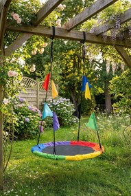 Kolorowa huśtawka bocianie gniazdo z chorągiewkami R6-H24