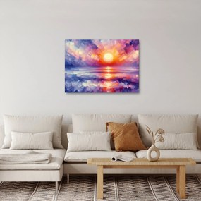 Obraz - Kolorowy artystyczny zachód słońca (70x50 cm)