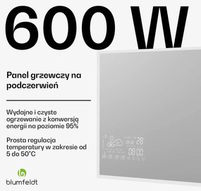 Blumfeldt Grzejnik na podczerwień, Smart Mirror, Podczerwień, 600 W, IP44