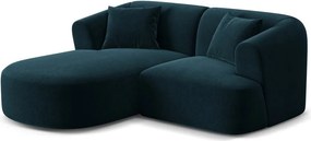 Morski aksamitny narożnik (lewostronny/z szezlongiem) Campi – Cosmopolitan Design