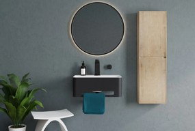 Umywalka ścienna NT8558 z odlewu mineralnegoWybór koloru, zestaw odpływowy, pokrywa odpływu - 50 x 31 x 20 cm