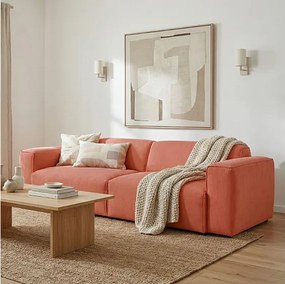 HUNZA – sofa 3-osobowa z funkcją spania 152x202 cm, tkanina Fjord 56 różowa