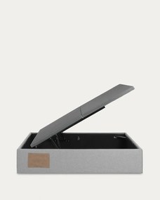 Szare tapicerowane łóżko dwuosobowe ze schowkiem 140x190 cm Matters – Kave Home