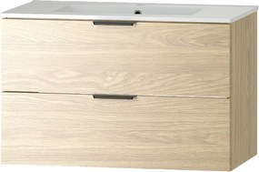 Zestaw do Łazienki 80cm Szafka z Umywalką  Dąb Olejowany Pile