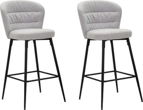 Krzesło barowe Losanna Szare Zestaw 2 szt. Cm 52X59X108