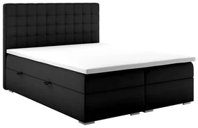 Łóżko kontynentalne REZEN 180x200 czarne velvet z pojemnikiem LAVERTO