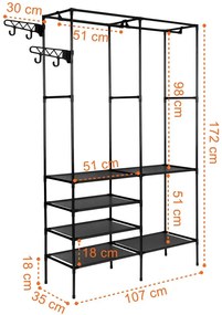 Stelażowa Garderoba Na Ubrania Z Półkami Z0-S80