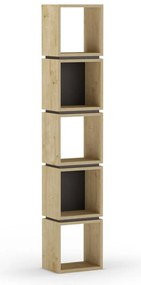 Czarny regał w dekorze dębu 32x167 cm Lofty – Marckeric