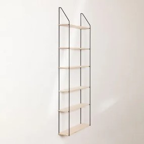 Półka Ścienna ↔︎ 65 Cm Z Drewna I Stali Arison Regał 6 Półkowy - Sklum