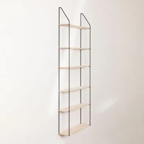 Regał Ścienny ↔︎ 65 Cm Z Drewna I Stali Arison Regał 6 Półkowy - Sklum