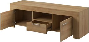 Szafka RTV Seel + półka wisząca 155 cm dąb riviera nowoczesny zestaw do salonu