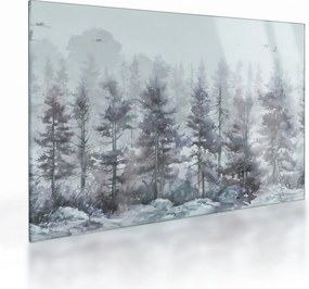 Obraz na szkle - Pine forest II, aquarel (70x50 cm)