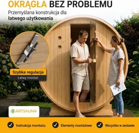 Fińska sauna beczkowa Ø 190 × 180 cm