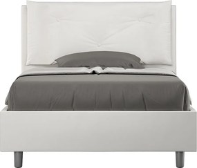 Łóżko bez stelaża tapicerowane 120x190 sztucznej skóry biały Appia Large