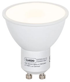 Zestaw 5 Lampa LED GU10 z czujnikiem światło-ciemność 5W 380 lm 2700K