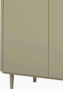 Komoda Elivo 200 cm czterodrzwiowa na nóżkach - eukaliptus / dąb baltic dune