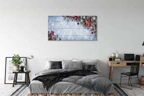 Obraz drukowany na płótnie Bombki, Szyszki i Deski