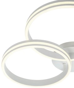 Lampa sufitowa biała z LED z 3-stopniową regulacją ściemniania 3-punktowa - NavaraDesignerski Oswietlenie wewnetrzne