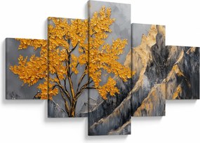 Obraz – Złote drzewo w górach (125x70 cm)