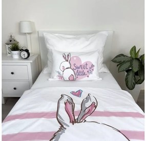 PrzytulneMieszkanie.pl PrzytulneMieszkanie.pl Bawełniana pościel do łóżeczka BUNNY SWEET biała Rozmiar pościeli: 40 x 60 cm | 100 x 135 cm