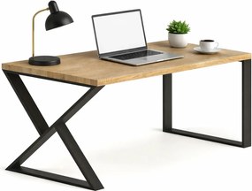 Drewniane biurko na stalowych nogach 170x80 E1-H04