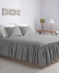 Narzuta na łóżko 160 x 210 cm frilly light grey