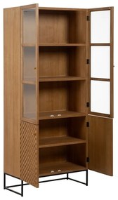 Witryna w dekorze jesionu w naturalnym kolorze 84,5x198 cm – Ixia
