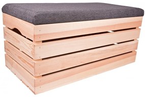 Pufa kufer skrzynia drewniana sosnowa siedzisko 80cm naturalna
