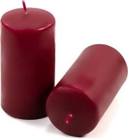 Zestaw świec słupkowych, 11,5 cm, Ø 6 cm, bordowy, 12 szt