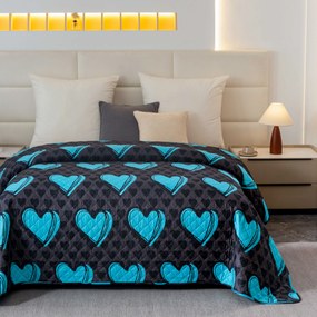 Narzuta na łóżko KASUGA, turkusowy Rozmiar: 170 x 210 cm