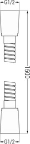 Mexen wąż prysznicowy 150 cm, gun gray szczotkowany - 79460-66