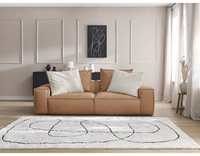 Brązowa sofa z imitacji skóry 260 cm Boheme – Bobochic Paris