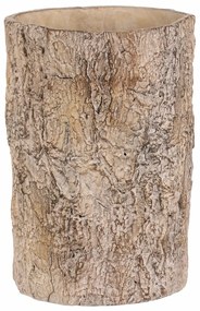 Osłonka na kwiaty imitująca korę drzewa, 18 x 18 x 26 cm, beton, 18 cm