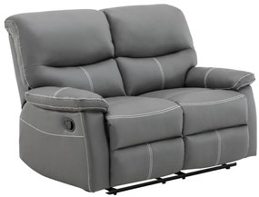 Kanapa 2-osobowa z funkcją relax z ekoskóry w kolorze szarym CANBY