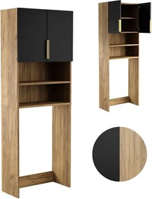 Szafka Łazienkowa Nad Pralkę Suszarkę Słupek Regał Zabudowa AGD Dąb Czarna