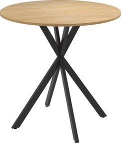 HOMCOM 80cm Okrągły Stół Jadalniany w Stylu Industrialnym - Dąb