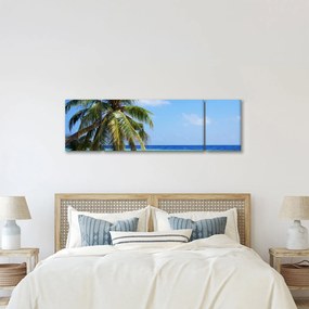 Obraz palmy na plaży (170x50 cm)