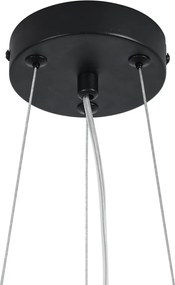 Bohemska lampa wisząca czarna z kolorowymi kwiatami niebiesko-białymi - Flower Power