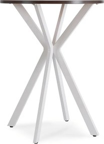 Stół Okrągły LAUREN 60 cm Orzech/Biały Loft Nowoczesny